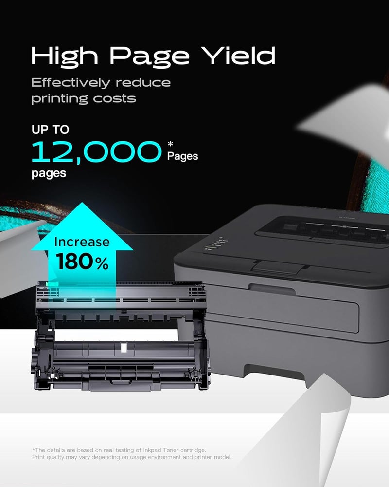 iNKPAD DR630 Drum Replacement for Brother DR-630 DR630 Compatible with MFC-L2700dw MFC-L2705DW HL-L2300D HL-L2340DW HL-L2360DW HL-L2380DW DCP-L2520DW DCP-L2540DW Printer (2 Black, Not Toner) - Image 2